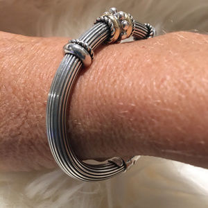Italy Straight Cable Bangle Sterling Silver 14K